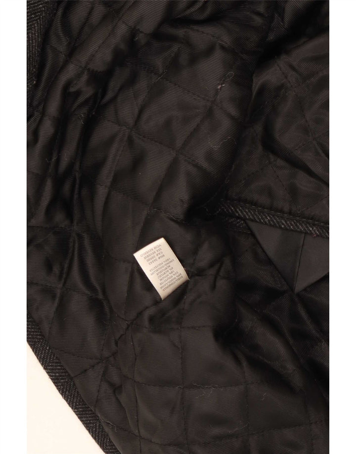 Caban da uomo Calvin Klein UK 40 Large in lana a spina di pesce grigia