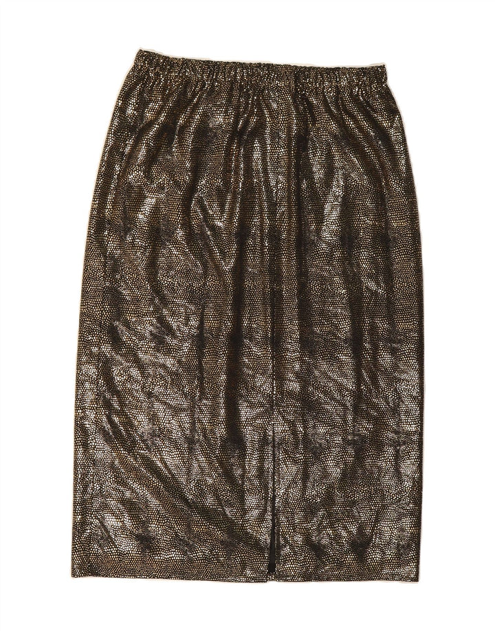 VINTAGE Womens Pencil Skirt IT 42 Medium W30  Gold Spotted Polyester Vintage Vintage and Second-Hand Vintage from Messina Hembry 