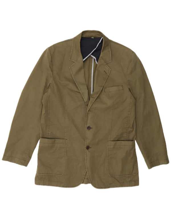 Giacca blazer da uomo a 2 bottoni Orvis UK 40 grande cotone kaki