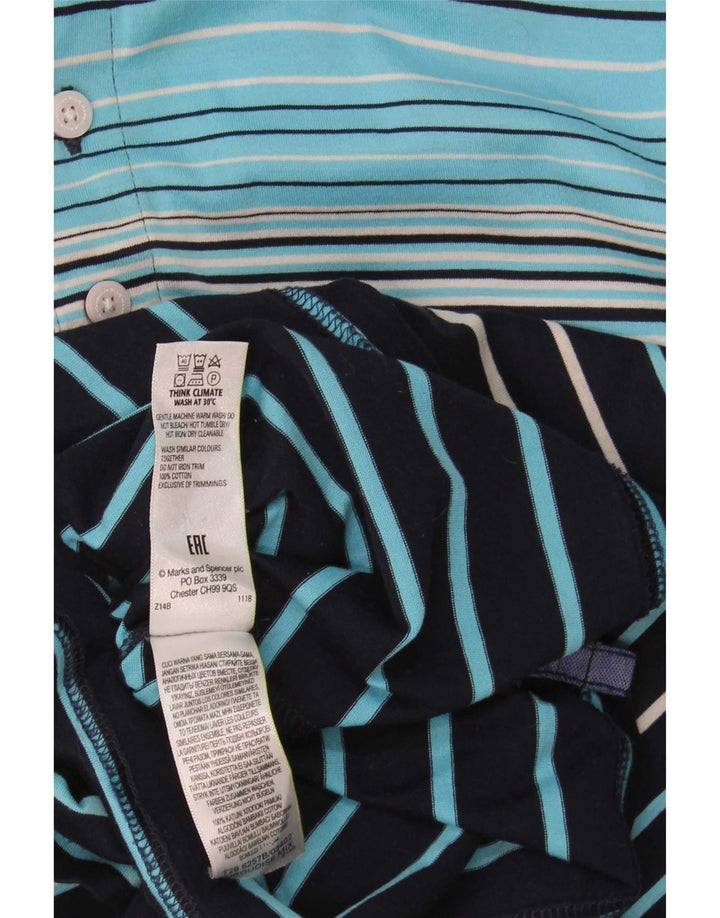 Polo da uomo Marks & Spencer XL in cotone a righe blu