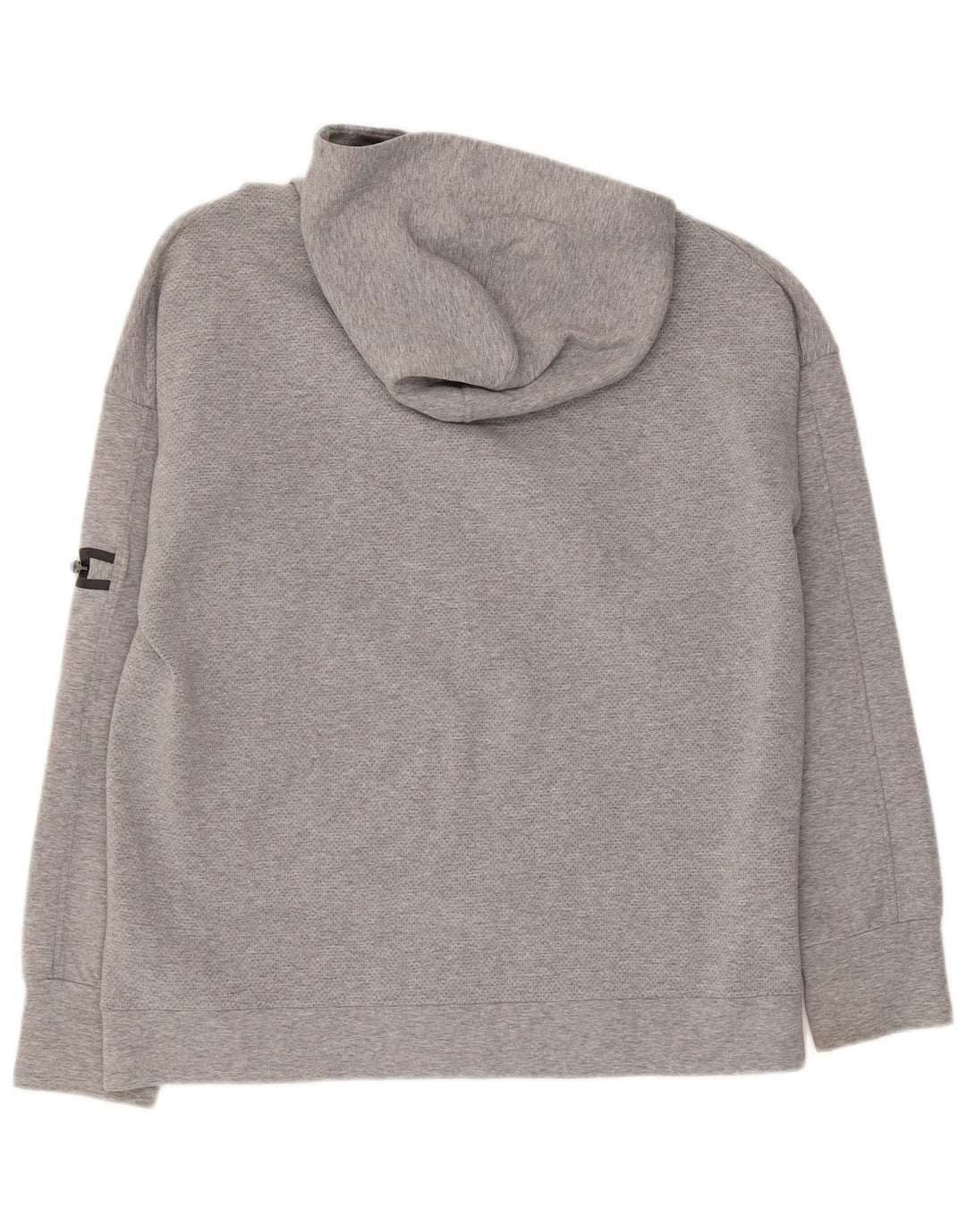 Maglione con cappuccio e zip grafica da uomo SUPERDRY XL in cotone grigio