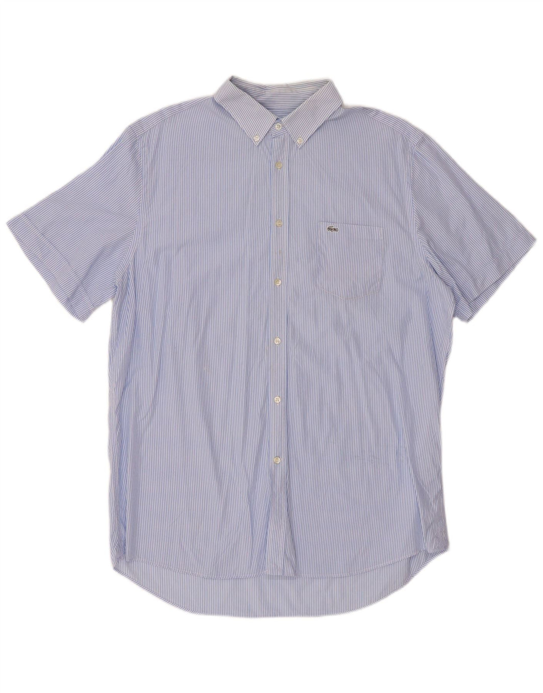 Camicia LACOSTE da uomo a maniche corte vestibilità classica taglia 42 grande gessato blu