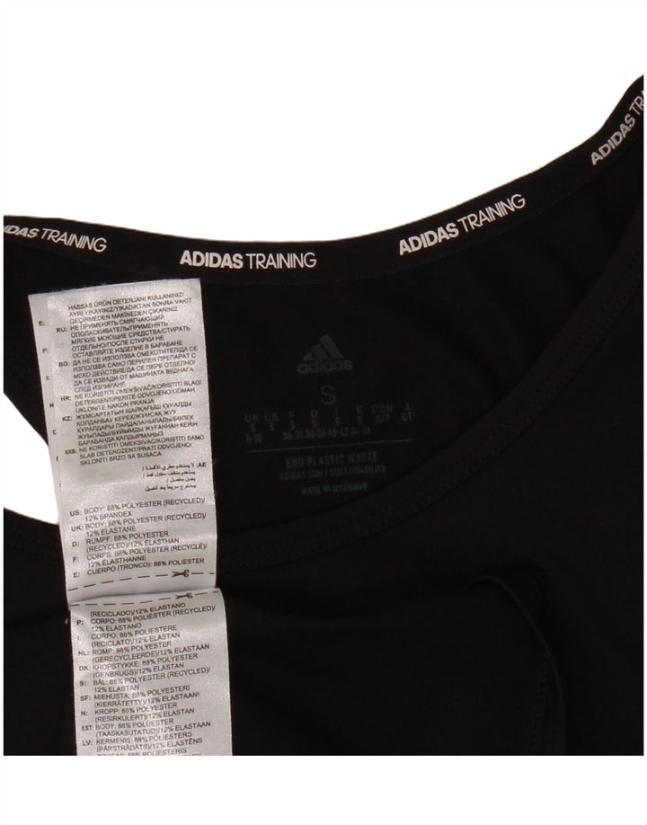 Canotta Adidas Aeroready da donna UK 8/10 piccola poliestere nero