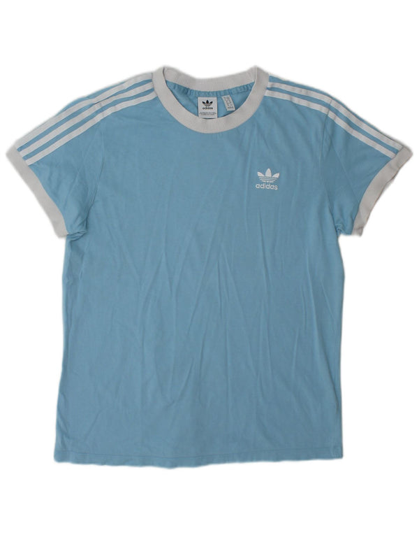 T-shirt da donna Adidas Top UK 10 Small Blue Cotton Sports
