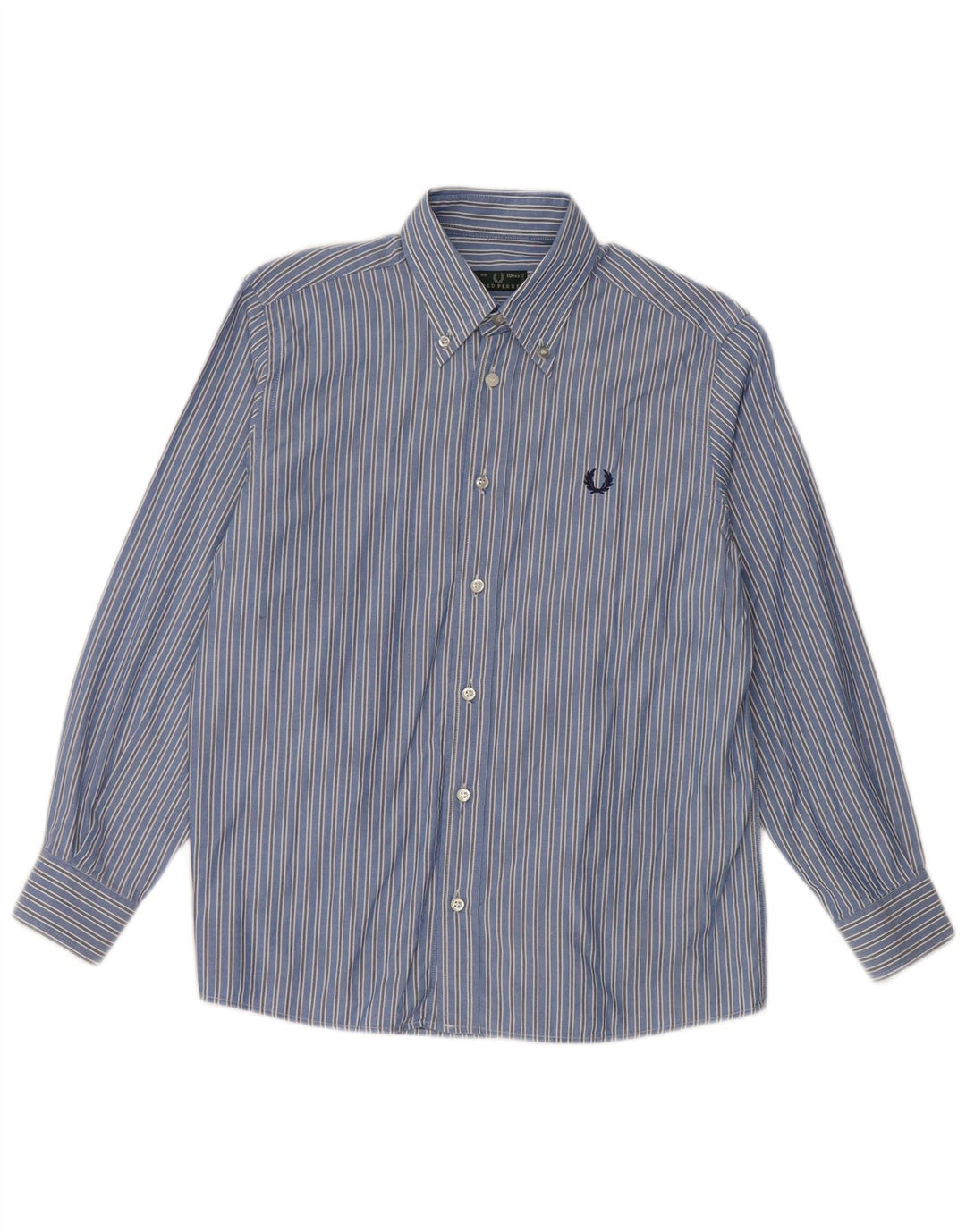 Camicia Fred Perry Ragazzo 9-10 Anni Cotone Gessato Blu