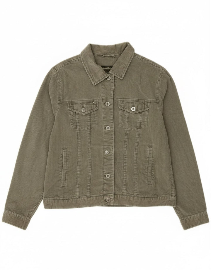 Giacca da donna in velluto a coste Eddie Bauer UK 16 grande cotone verde