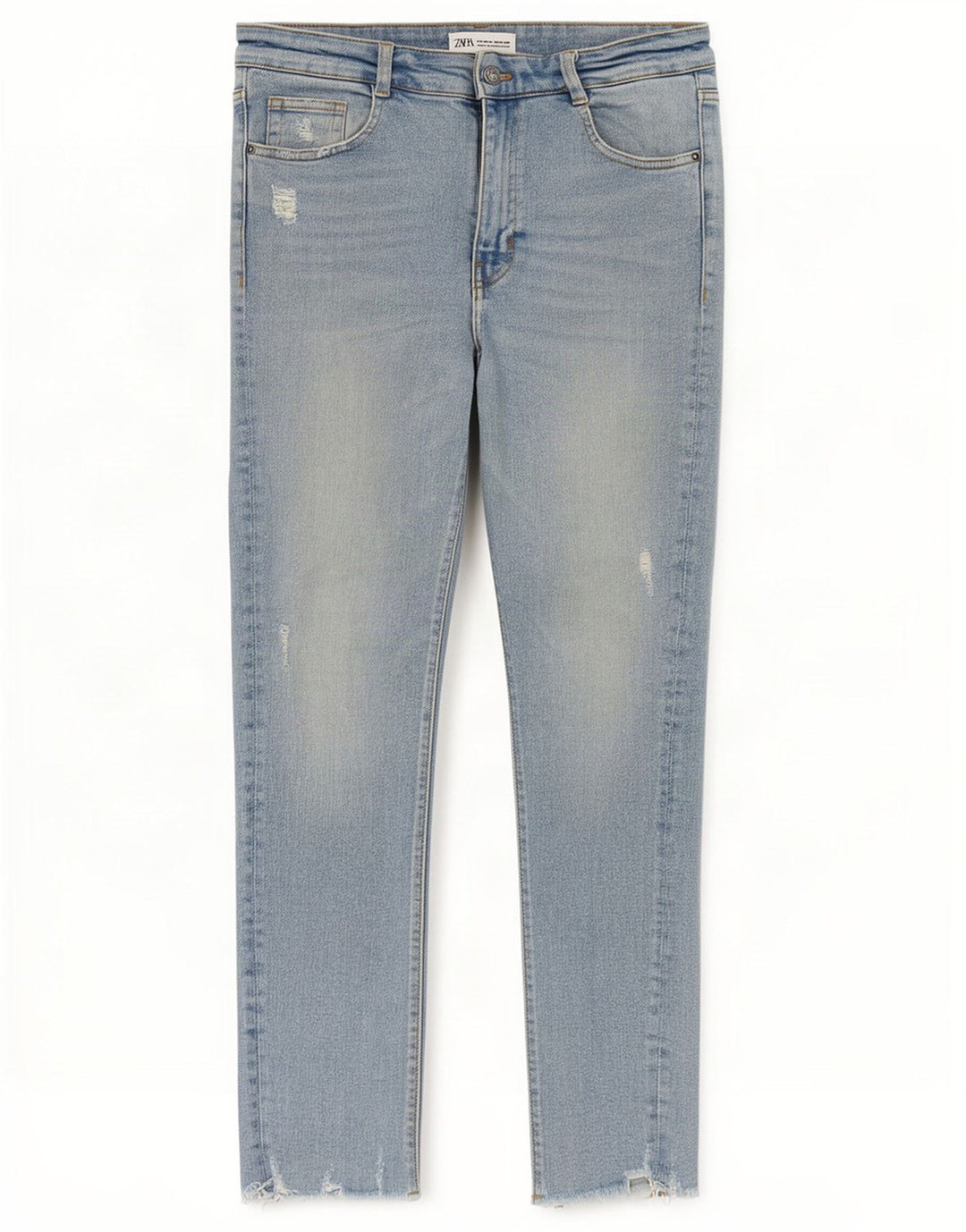 Jeans skinny effetto invecchiato Zara da donna EU 40 medio W30 L27 blu