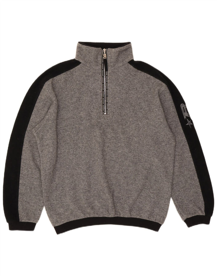 Bogner Maglione da uomo con collo con zip grafico Maglione grande in lana color block grigio