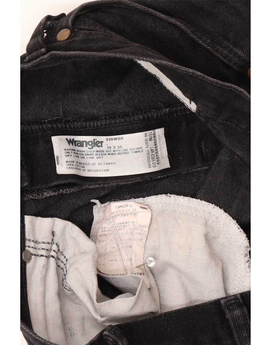 Jeans dritti da uomo Wrangler W29 L30 cotone nero