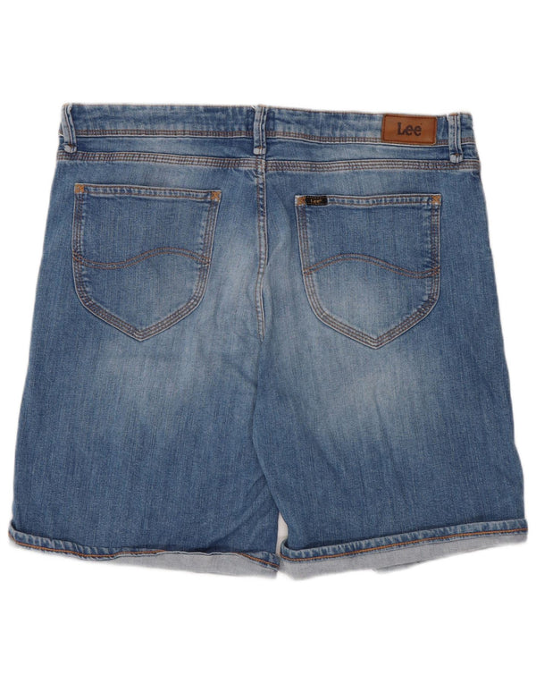 Pantaloncini di jeans corti da fidanzato da donna Lee W32 grandi cotone blu