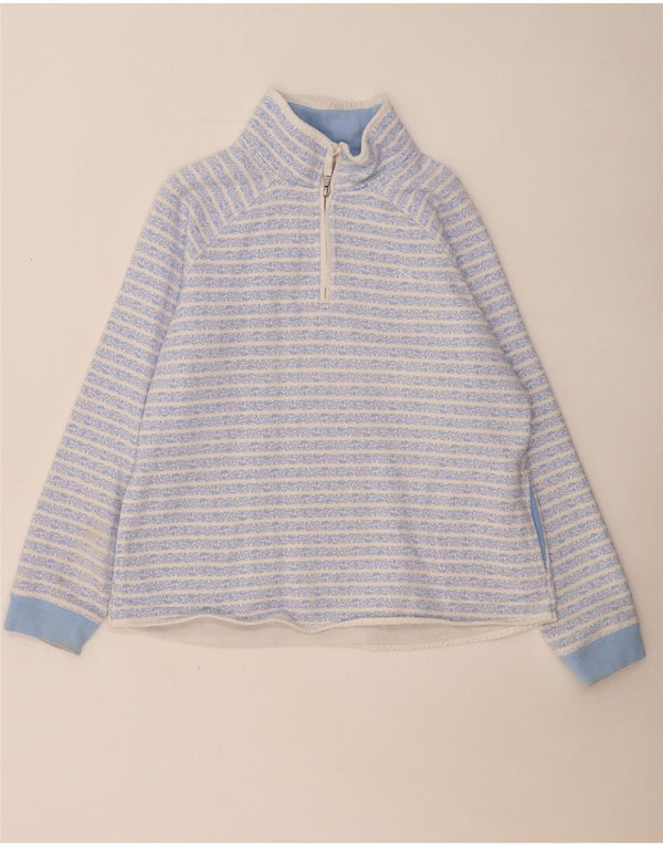 Crew Clothing Felpa da donna con collo con zip, maglione UK 16, grandi strisce blu