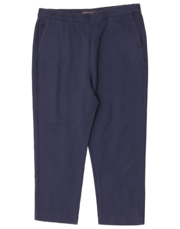 Pantaloni chino corti Marks & Spencer da donna UK 16 Large W34 L23 Blu navy
