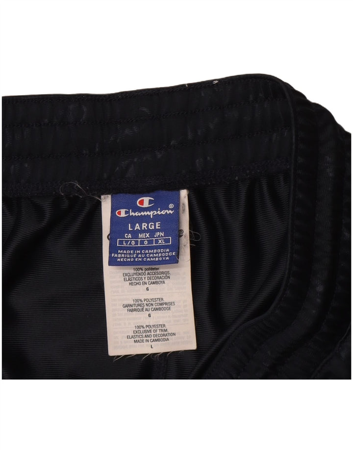 Pantaloni da tuta con grafica da uomo Champion, pantaloni da jogging, grandi, in poliestere blu navy