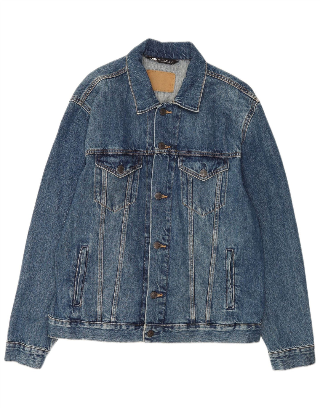 Giacca di jeans da uomo Zara UK 40 grande cotone blu