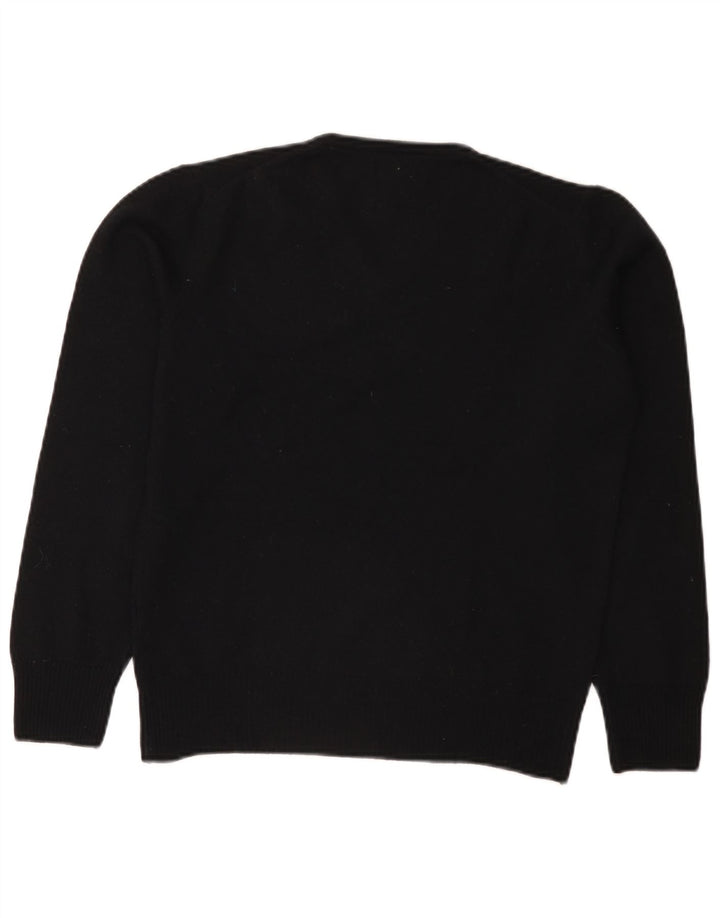 Maglione Zara da uomo con scollo a V in lana nera media