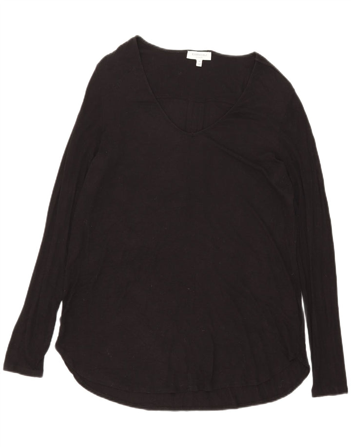 Top oversize da donna Essentials a maniche lunghe UK 14 viscosa nera media
