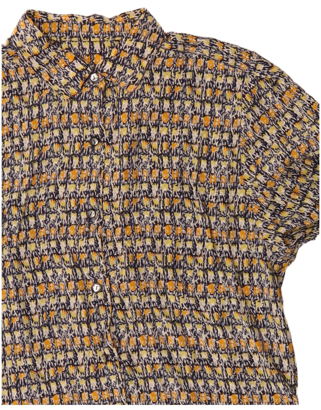 Camicia vintage da donna con motivo astratto UK 14 grande multicolore
