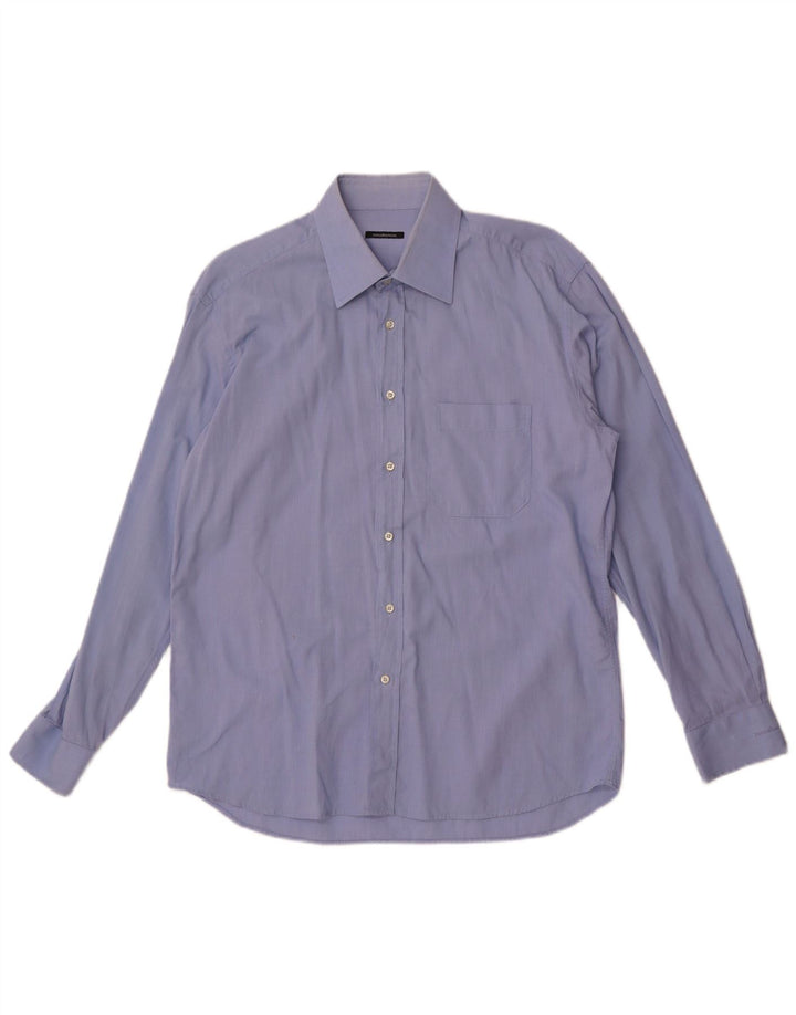 Camicia da uomo Roccobarocco taglia 42 16 1/2 grande cotone blu