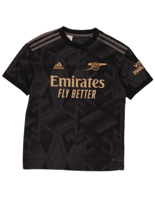 T-shirt grafica Adidas Aeroready da ragazzo, 11-12 anni, nera geometrica