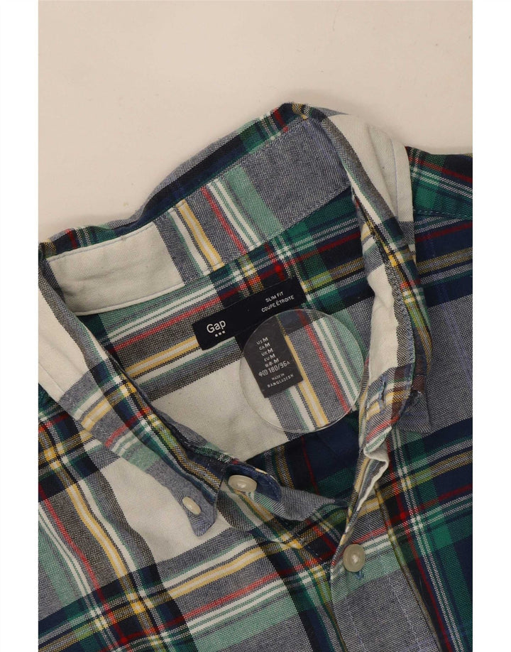 Camicia Gap da uomo slim fit in cotone scozzese medio blu navy