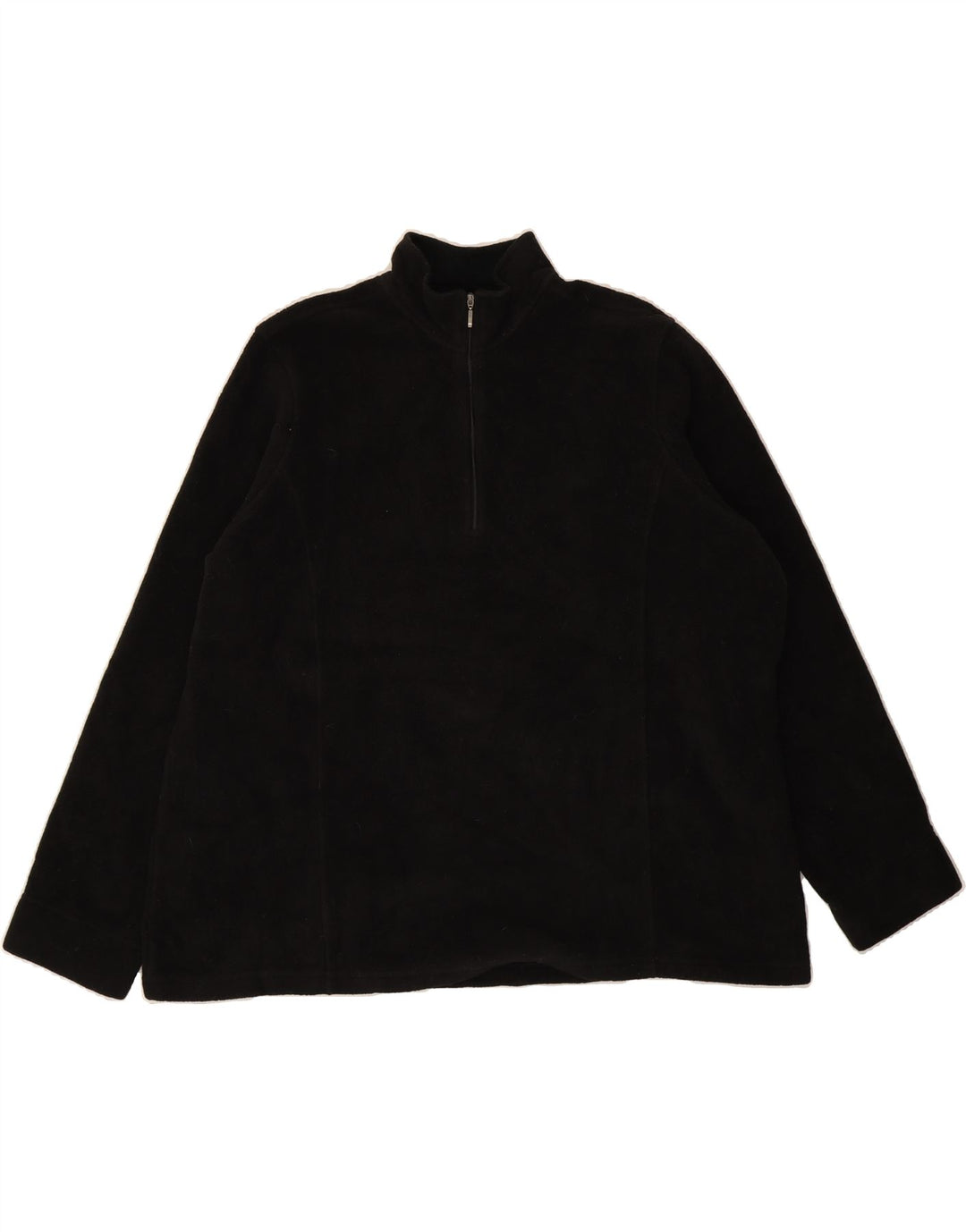 L.L.BEAN Womens Oversized Zip Neck Fleece Jumper UK 18 XL Black Polyester Vintage L.L.Bean and Second-Hand L.L.Bean from Messina Hembry 