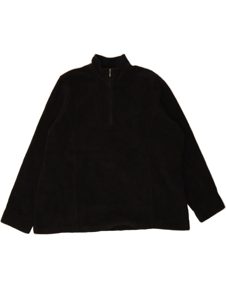 L.L.BEAN Womens Oversized Zip Neck Fleece Jumper UK 18 XL Black Polyester Vintage L.L.Bean and Second-Hand L.L.Bean from Messina Hembry 