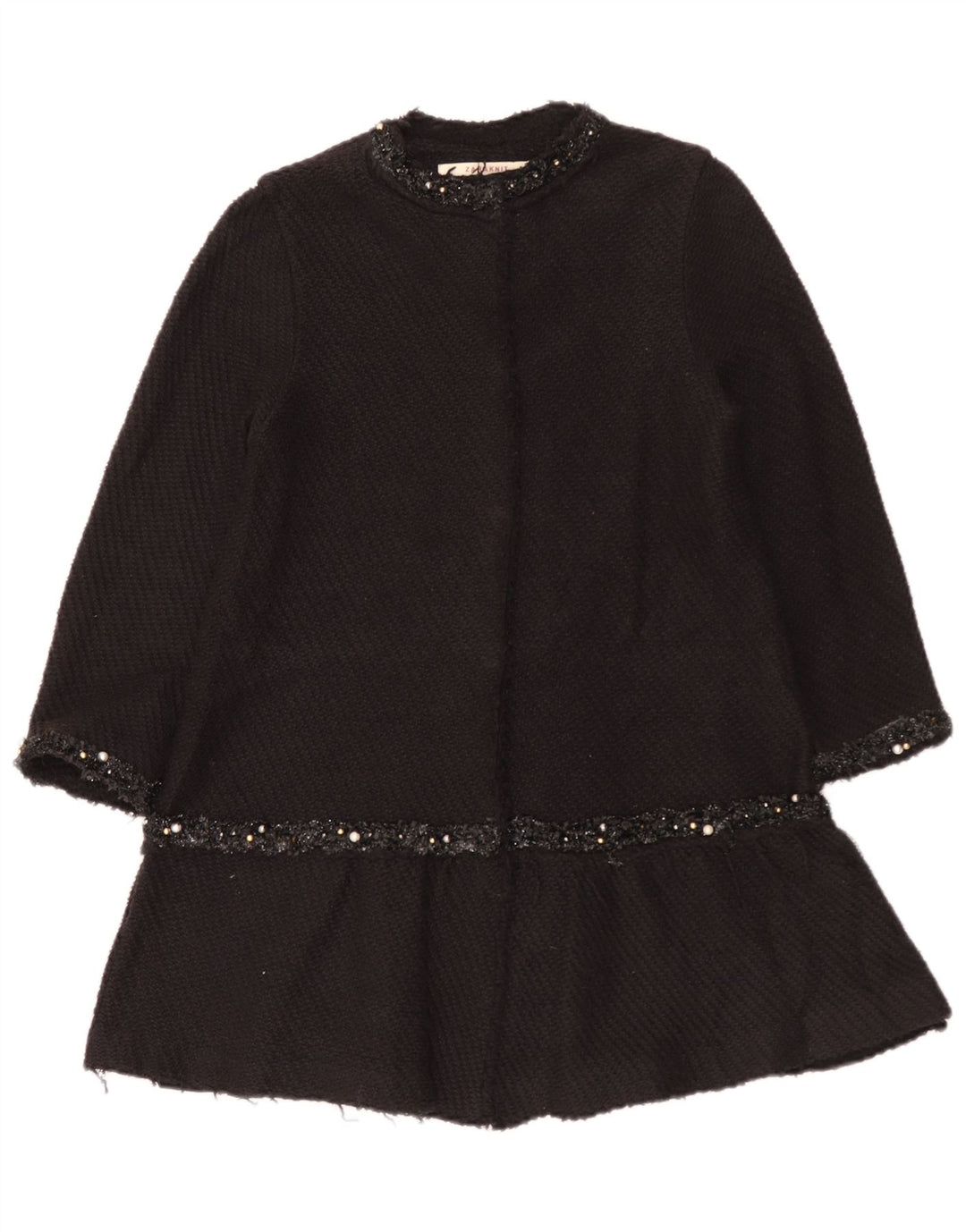 Cappotto Zara da donna UK 12 cotone nero medio