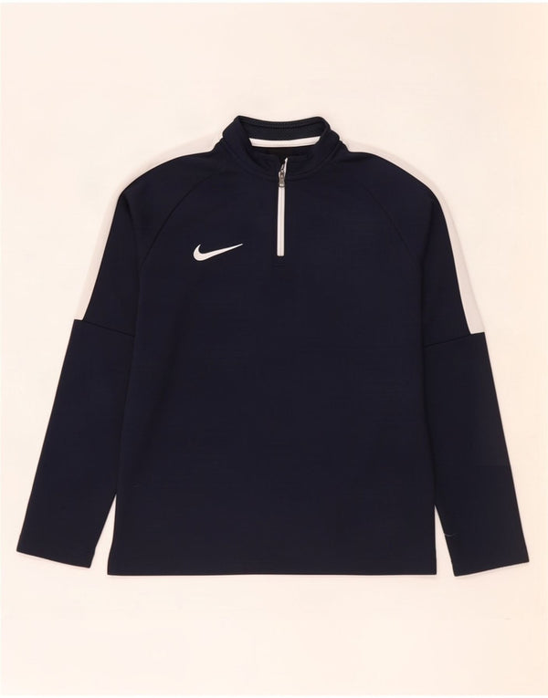 Top della tuta pullover Nike da ragazzo Dri Fit 10-11 anni medio blu navy