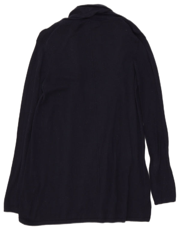 Maglione cardigan aperto a lunga linea da donna Zara UK 10 piccolo in viscosa blu navy