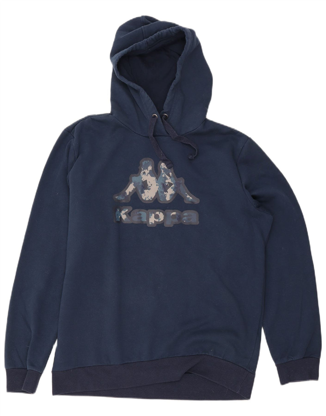 Felpa con cappuccio grafica da uomo Kappa XL in cotone blu navy