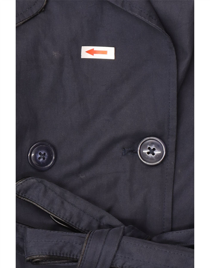 Trench Donna Naf Naf IT 48 XL Blu Navy Cotone