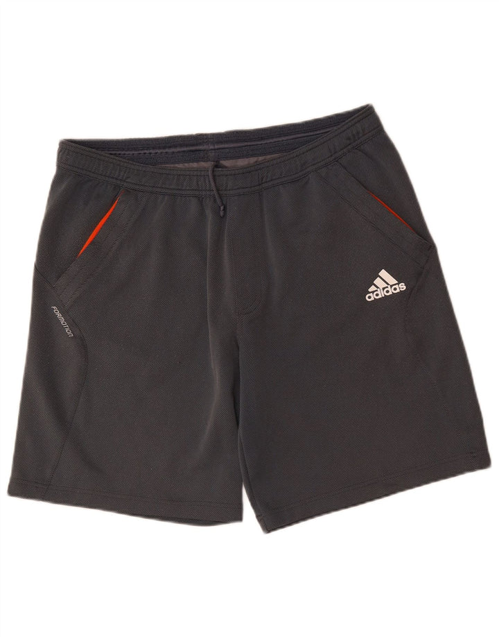 Pantaloncini sportivi ADIDAS Climalite da uomo in poliestere grigio medio