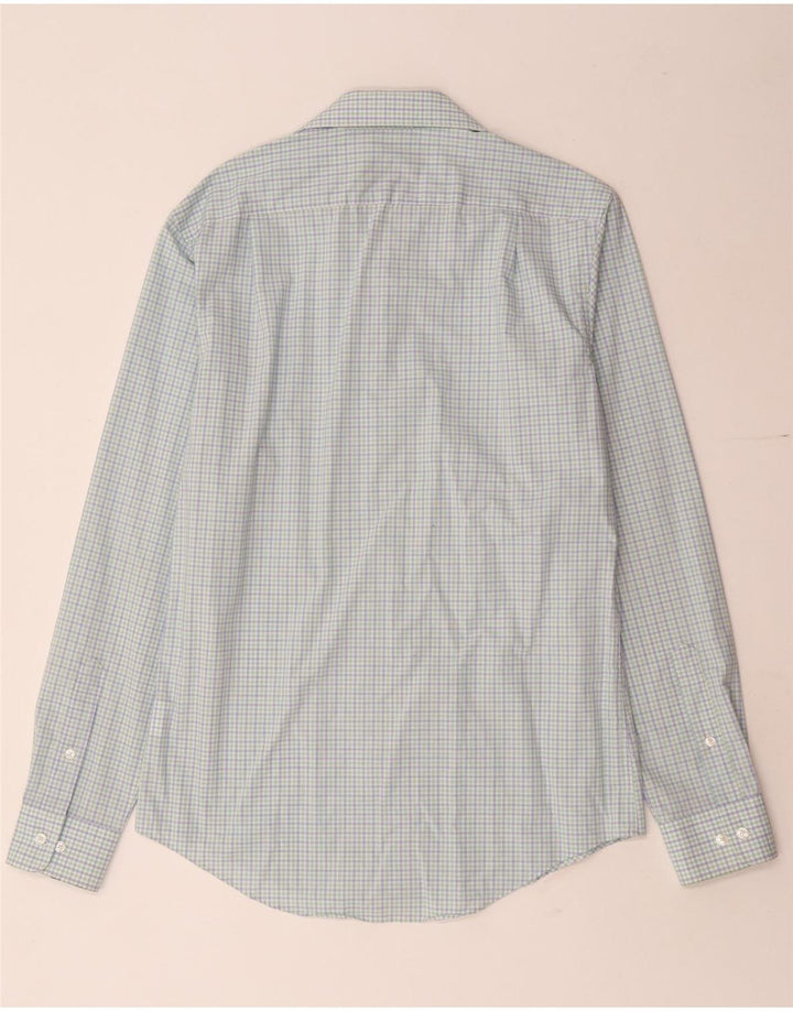 Camicia da uomo Tommy Hilfiger vestibilità atletica taglia 15 cotone a quadretti blu medio