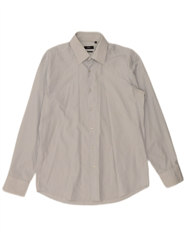 Camicia da uomo vestibilità regolare Hugo Boss taglia 41 16 grandi righe blu