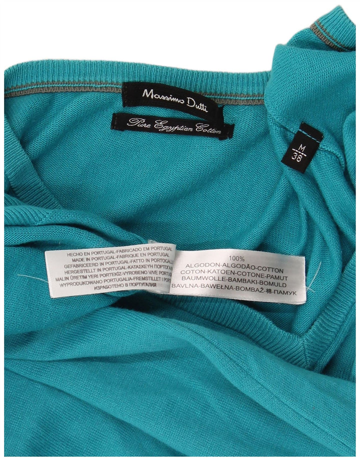 Massimo Dutti Maglione da donna con scollo a V UK 14 Cotone blu medio