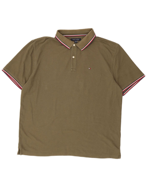 Polo da uomo vestibilità regolare Tommy Hilfiger 2XL cotone kaki