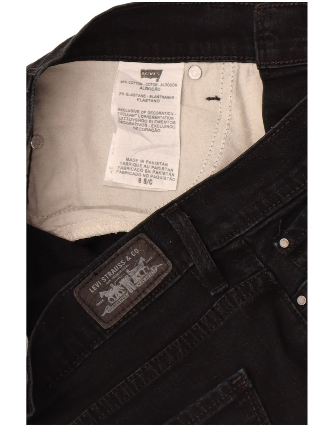 Levi's Donna 512 Jeans bootcut dimagranti US 8 Medio W27 L28 Cotone nero