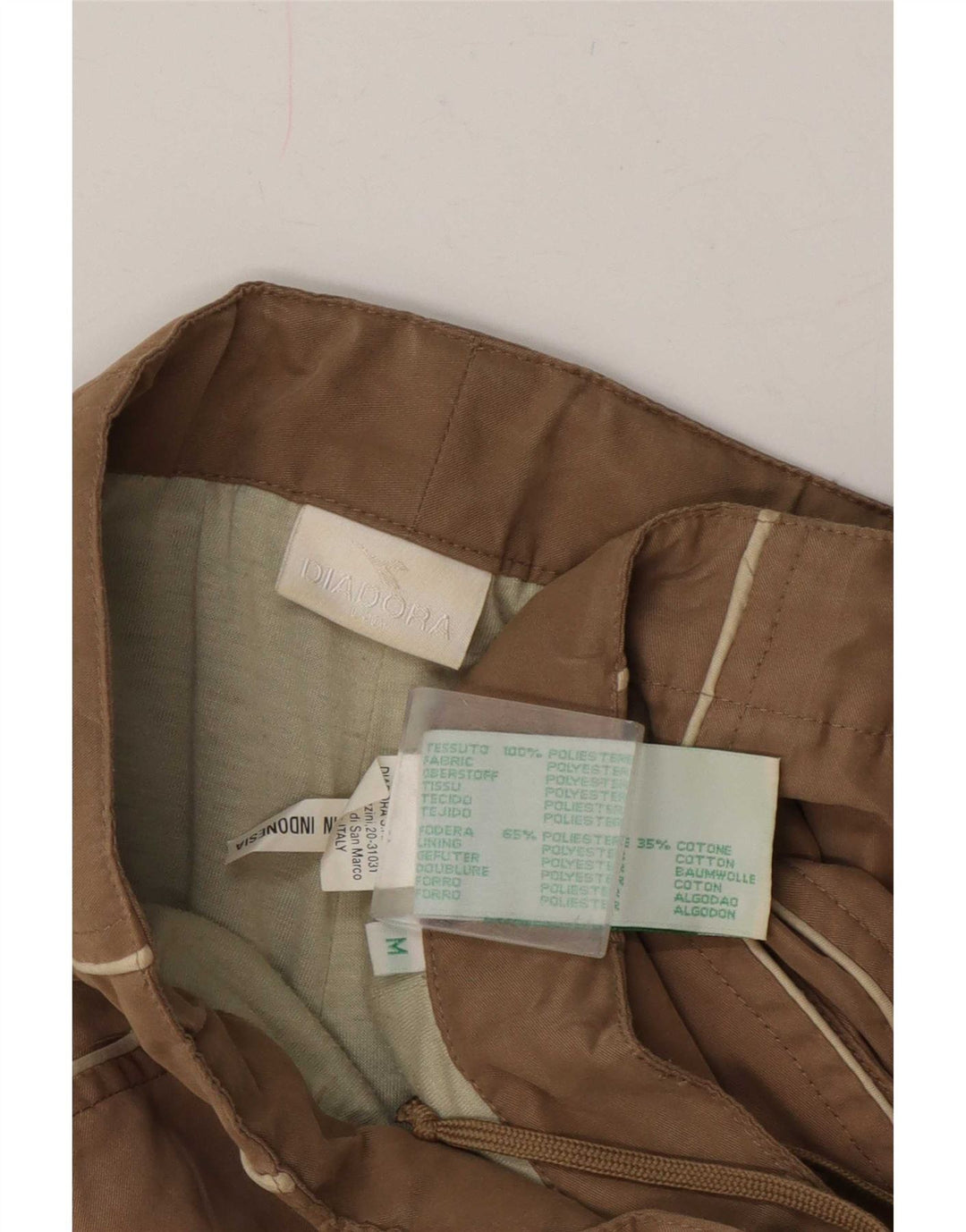 Pantaloni casual dritti da uomo Diadora medi W32 L31 poliestere beige