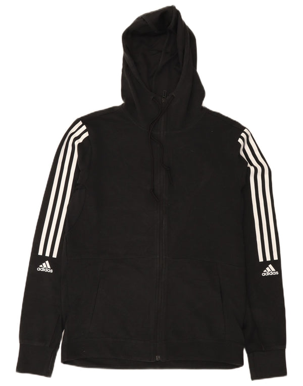 Felpa con cappuccio e zip Adidas Aeroready da donna UK 12/14 Cotone nero medio