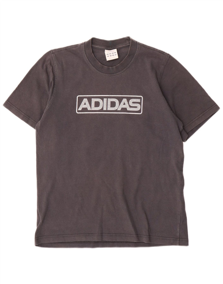 T-shirt grafica da uomo Adidas Top in cotone grigio medio