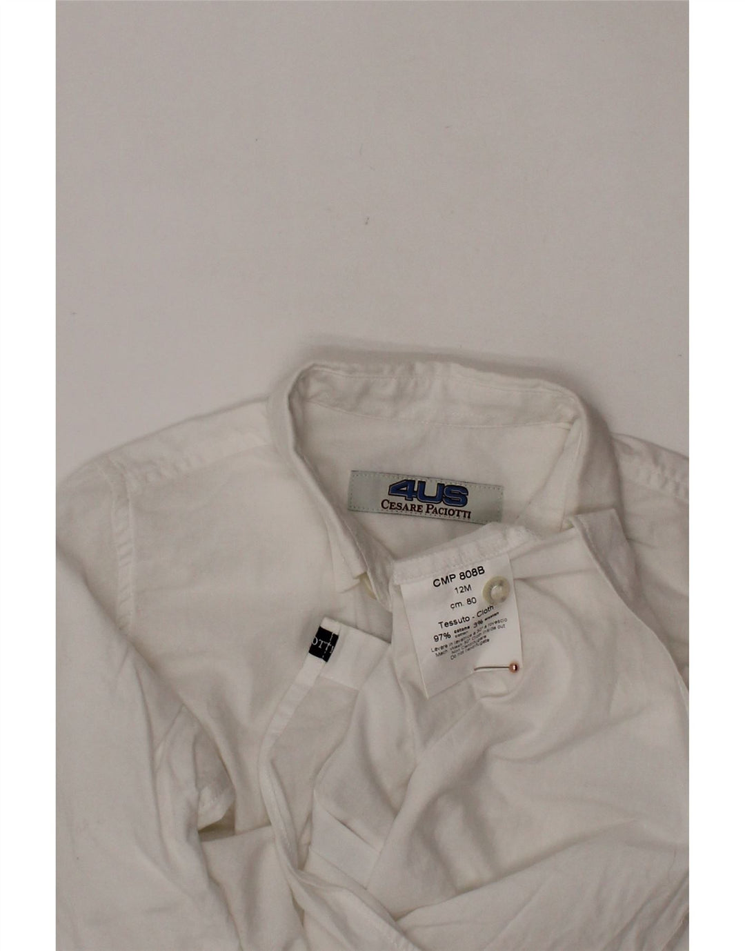 CESARE PACIOTTI 4US Camicia Bimbo 9-12 Mesi Cotone Bianco