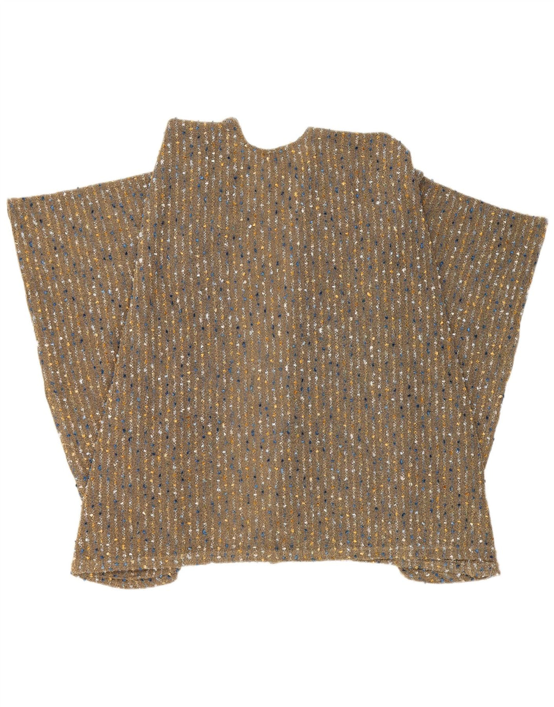 Maglione cardigan con mantella vintage da donna, taglia unica, a righe marroni