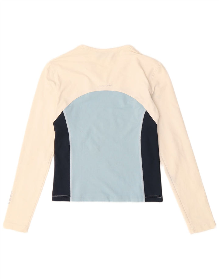 Top corto grafico da donna Fila manica lunga IT 40/42 Small White Colourblock
