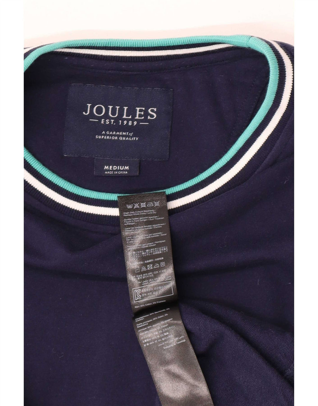 Joules Felpa da uomo Maglione medio in cotone a righe blu navy