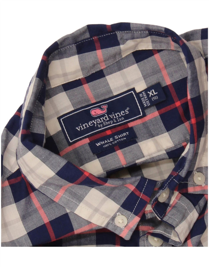 VINEYARD VINES Camicia per ragazzi 15-16 anni XL Cotone a quadri blu navy