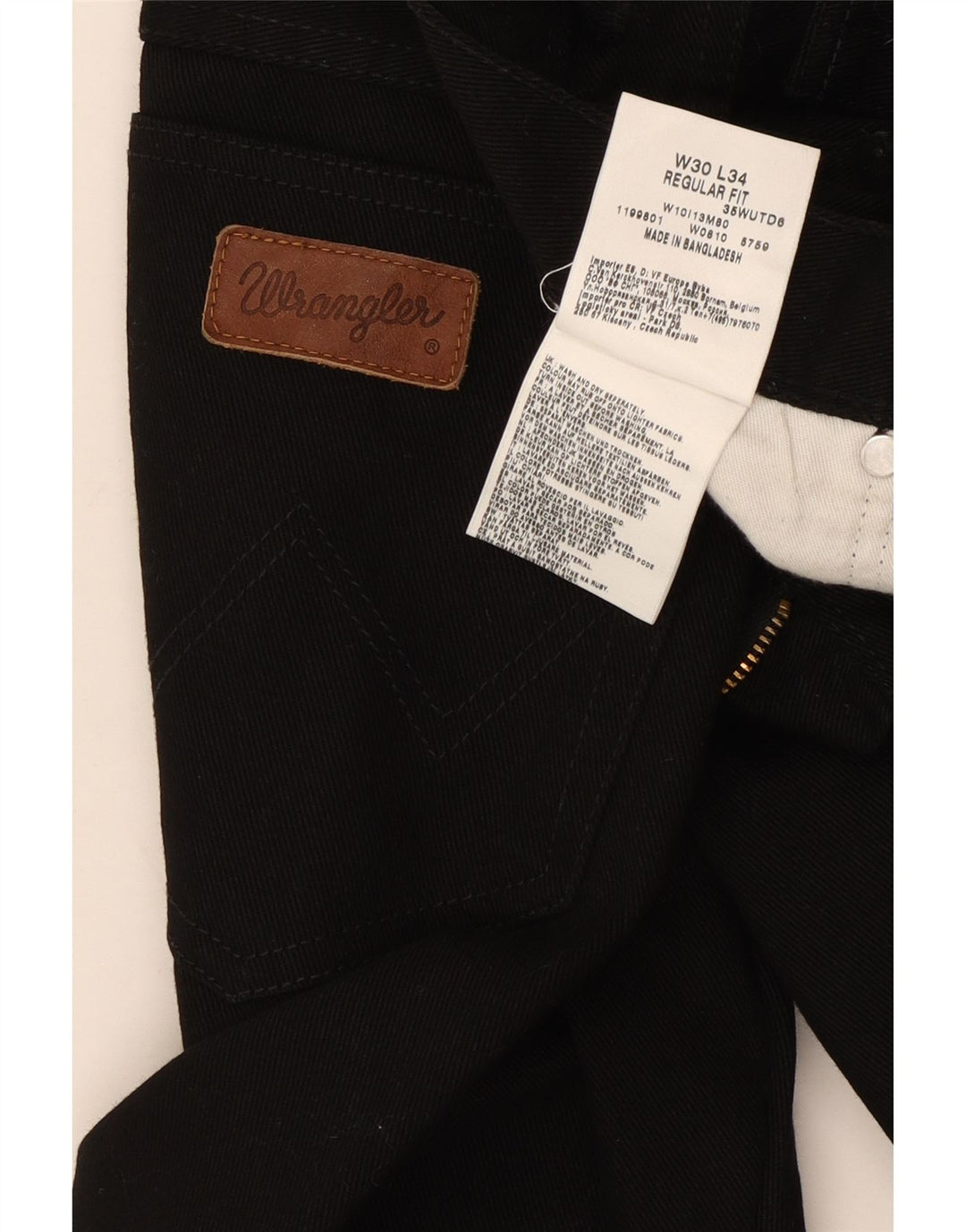 Jeans dritti da uomo Wrangler W30 L31 cotone nero