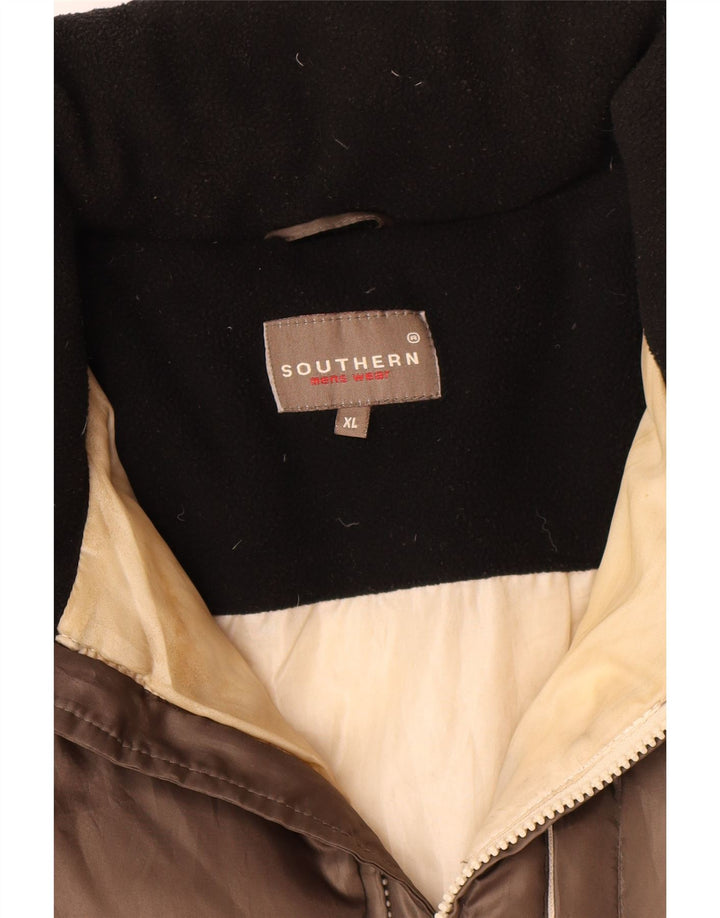 Giacca imbottita da uomo Southern UK 42 XL Poliestere color block marrone