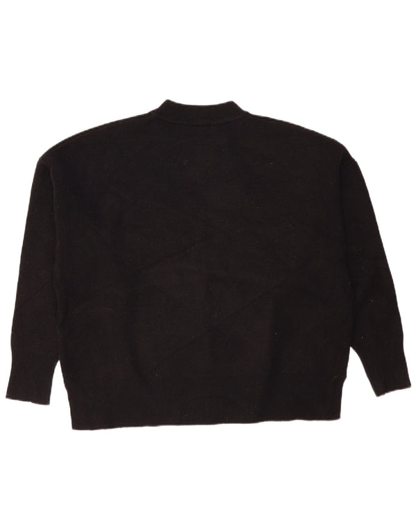 Maglione a collo alto oversize da donna Zara UK 10 piccolo in viscosa nera