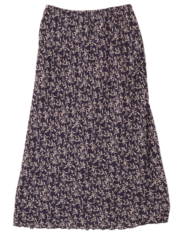 Bernardi Womens High Waist A-Line Skirt IT 46 Large W26  Navy Blue Floral