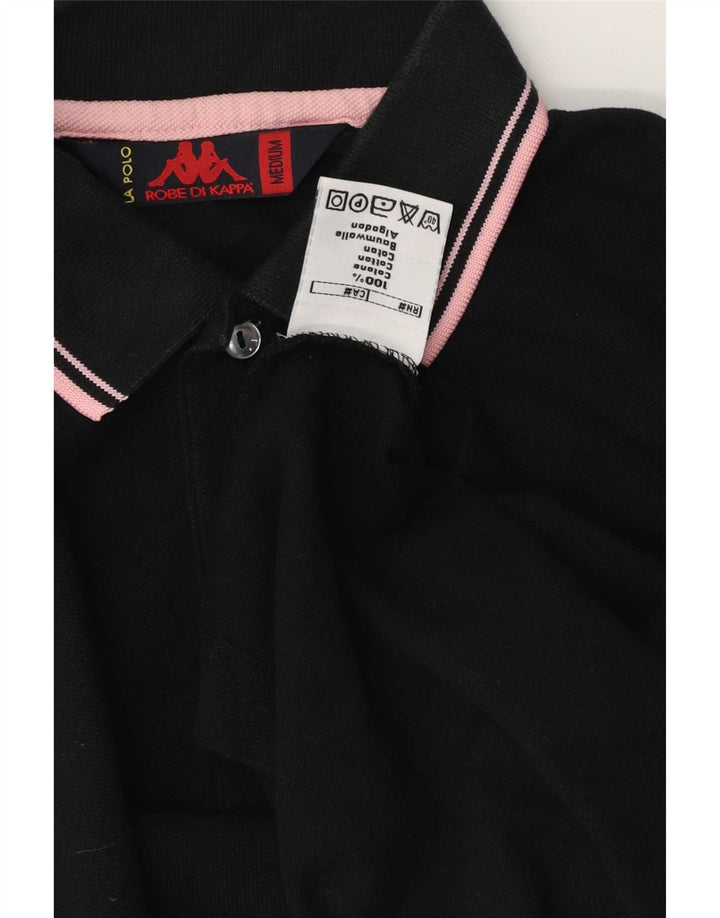 Polo Kappa Uomo Cotone Rigato Medio Nero